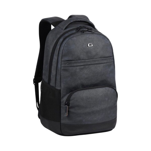 Gear Vintage2 Anti Theft Faux Leather 18 Inch/48 cms Navy Blue Black 28Ltr Laptop Backpack (LBPVG2LTH0501)